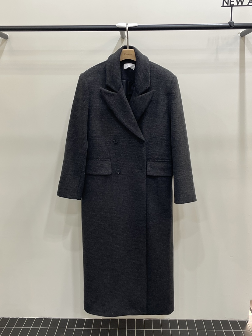 PERSON東大門㊣代購女士新品休閑職業推薦人氣時尚中長款大衣PERSON中長款大衣圖色2