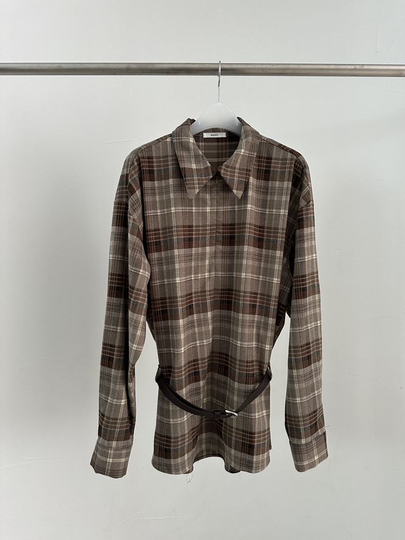 MAINT東大門㊣代購女裝新款職業熱賣人氣時尚襯衫蕾絲衫含腰帶MAINT襯衫/蕾絲衫圖色1