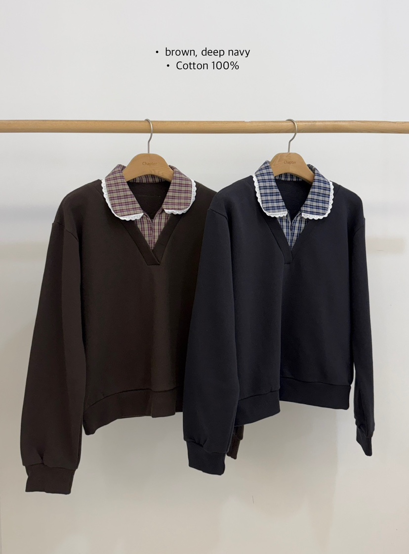 BY CHAPTER韓國直郵㊣女裝新品休閑職業熱賣人氣衛衣假兩件BY Chapter衛衣