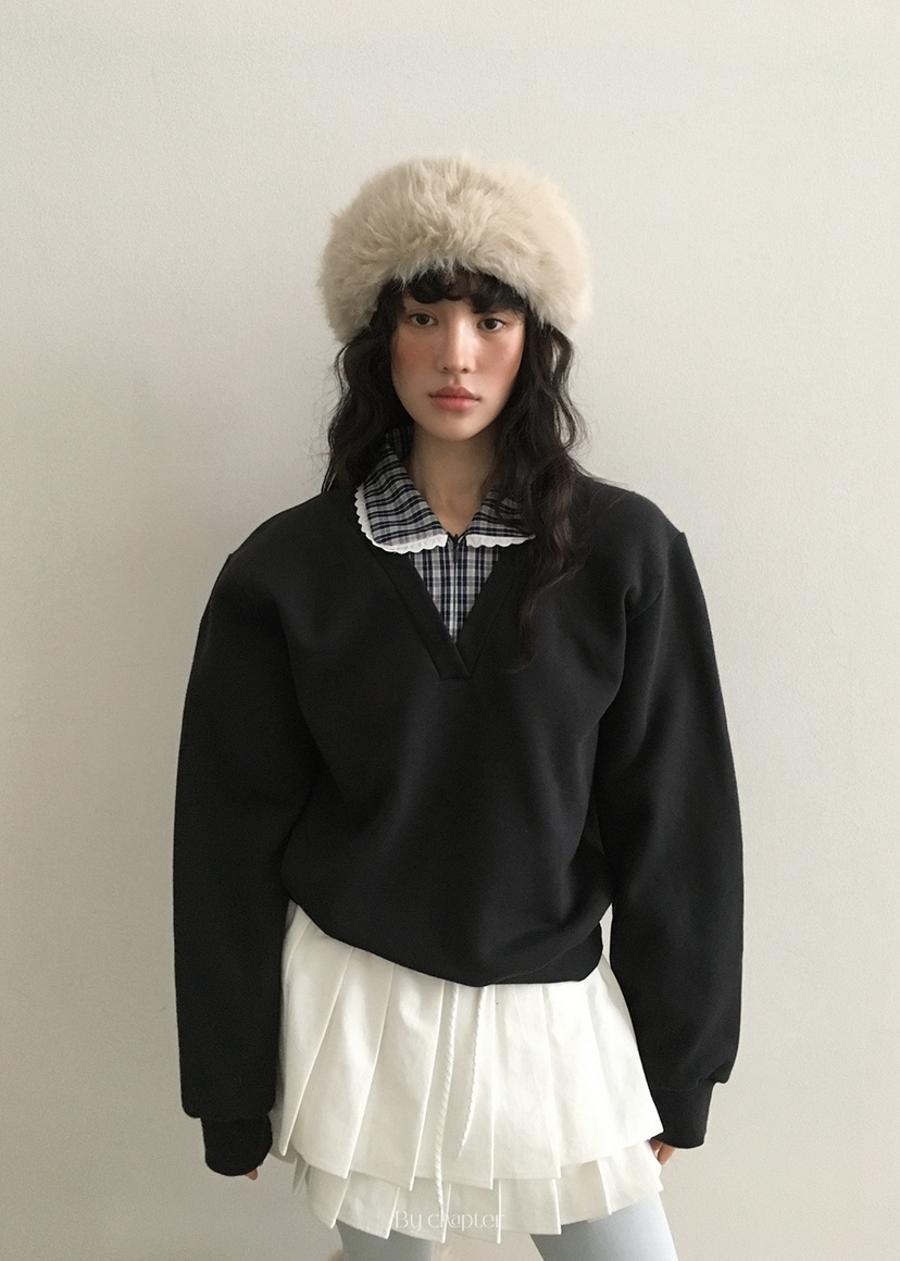 BY CHAPTER韓國直郵㊣女裝新品休閑職業熱賣人氣衛衣假兩件BY Chapter衛衣圖色2墨色