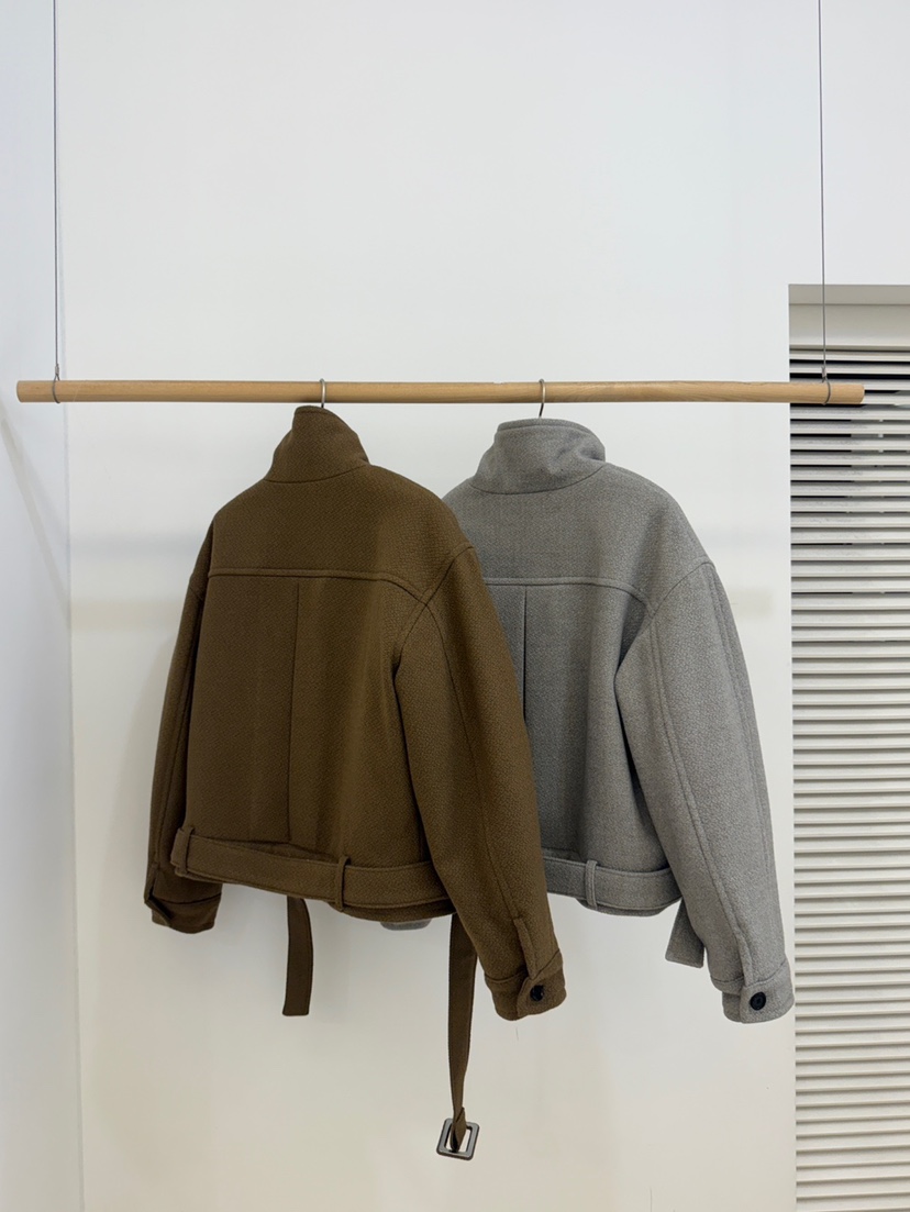 BY CHAPTER東大門㊣直郵女士新款熱賣休閑25秋冬短款大衣腰帶BY Chapter短款大衣