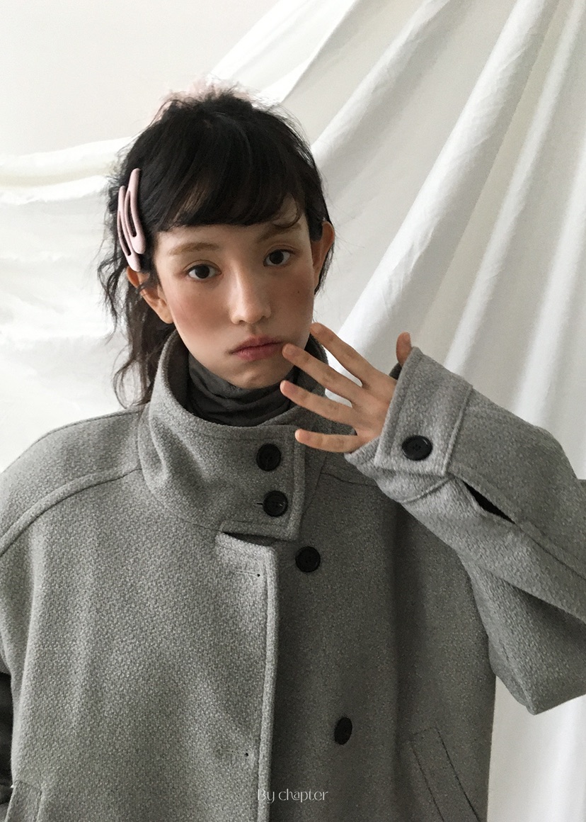 BY CHAPTER東大門㊣直郵女士新款熱賣休閑25秋冬短款大衣腰帶BY Chapter短款大衣