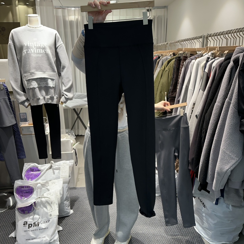 THE LOT東大門㊣代購女士新款休閑打底褲鯊魚褲加絨羊毛開衩THE LOT/	LOT打底褲/鯊魚褲圖色2