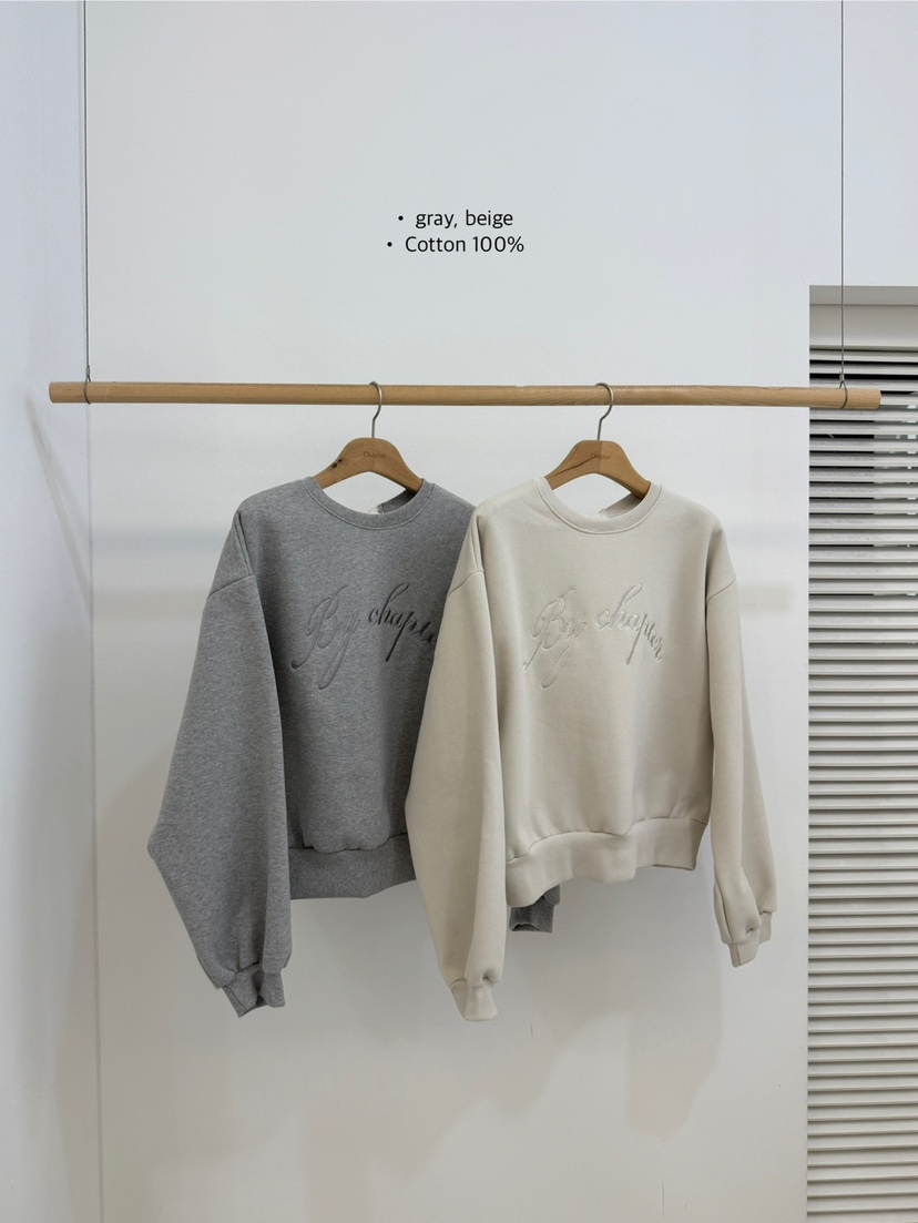 BY CHAPTER韓國直郵㊣女裝新品25秋冬職業推薦衛衣加絨刺繡BY Chapter衛衣