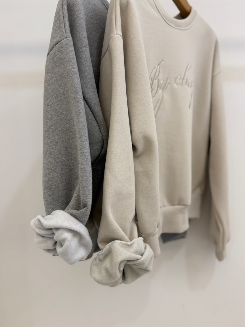 BY CHAPTER韓國直郵㊣女裝新品25秋冬職業推薦衛衣加絨刺繡BY Chapter衛衣