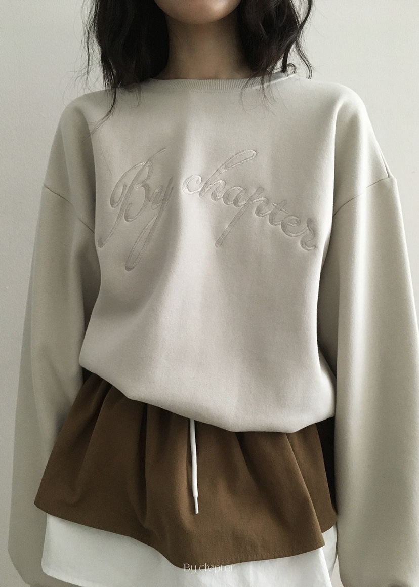 BY CHAPTER韓國直郵㊣女裝新品25秋冬職業推薦衛衣加絨刺繡BY Chapter衛衣