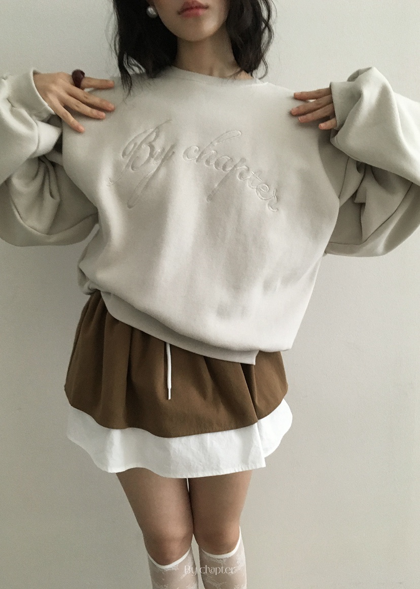 BY CHAPTER韓國直郵㊣女裝新品25秋冬職業推薦衛衣加絨刺繡BY Chapter衛衣