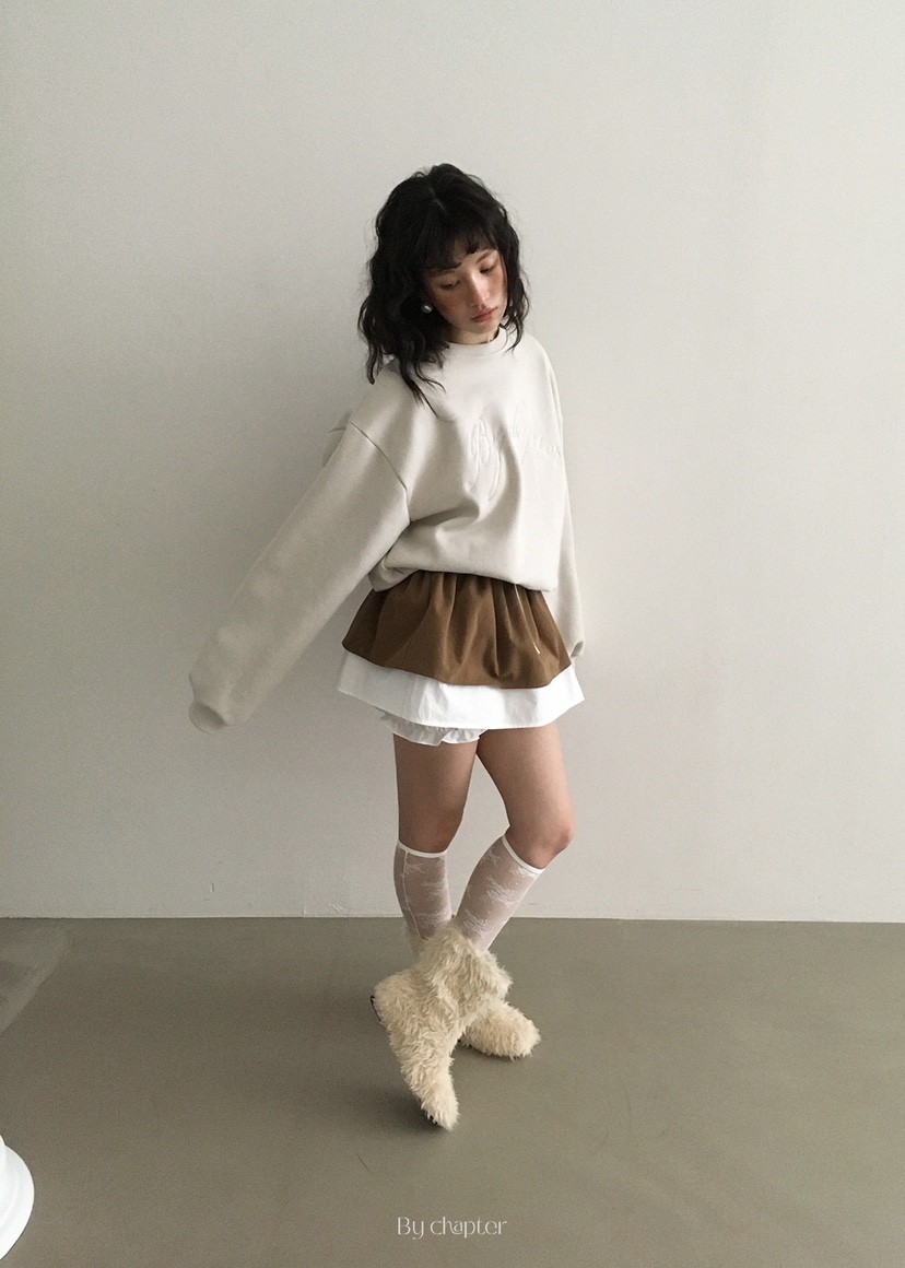 BY CHAPTER韓國直郵㊣女裝新品25秋冬職業推薦衛衣加絨刺繡BY Chapter衛衣