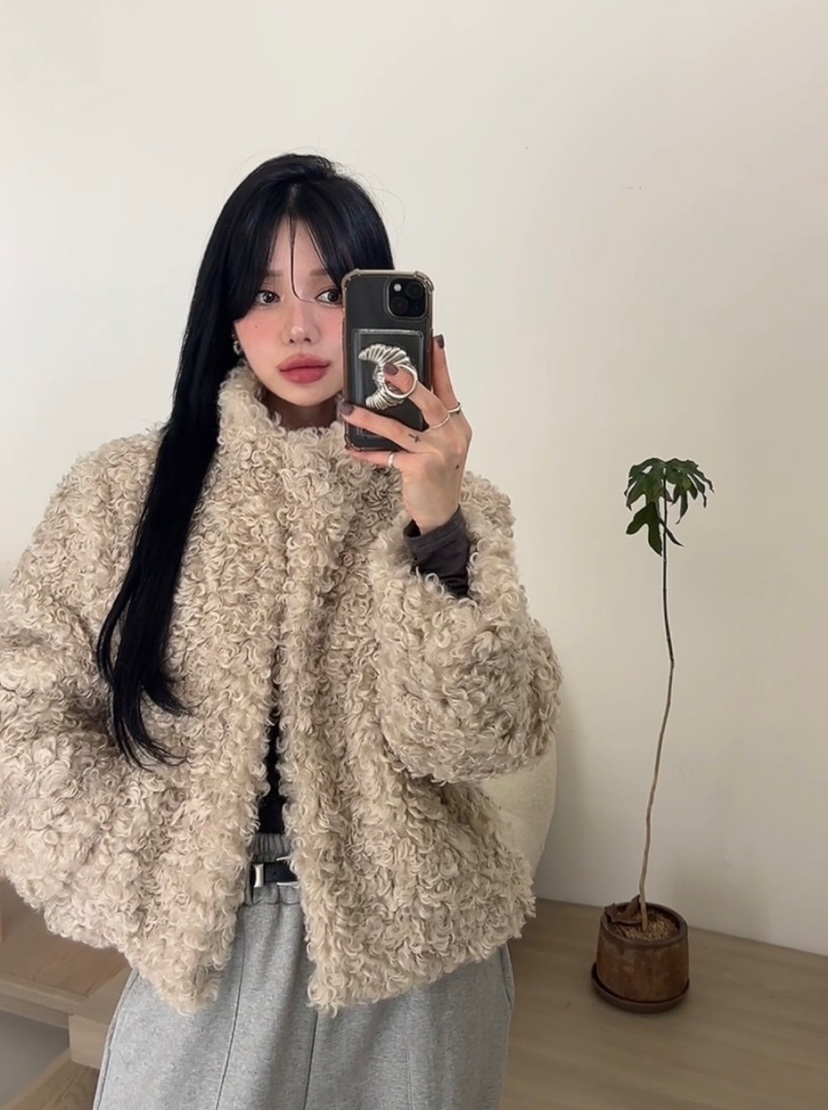 AMUSE SEOUL東大門㊣直郵女裝新品職業休閑人氣25秋冬短款大衣AMUSE SEOUL短款大衣