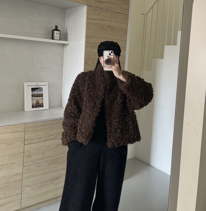 AMUSE SEOUL東大門㊣直郵女裝新品職業休閑人氣25秋冬短款大衣AMUSE SEOUL短款大衣