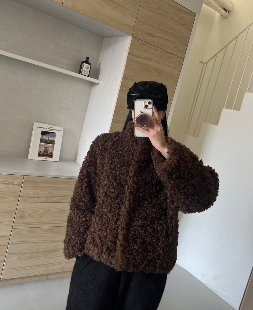 AMUSE SEOUL東大門㊣直郵女裝新品職業休閑人氣25秋冬短款大衣AMUSE SEOUL短款大衣