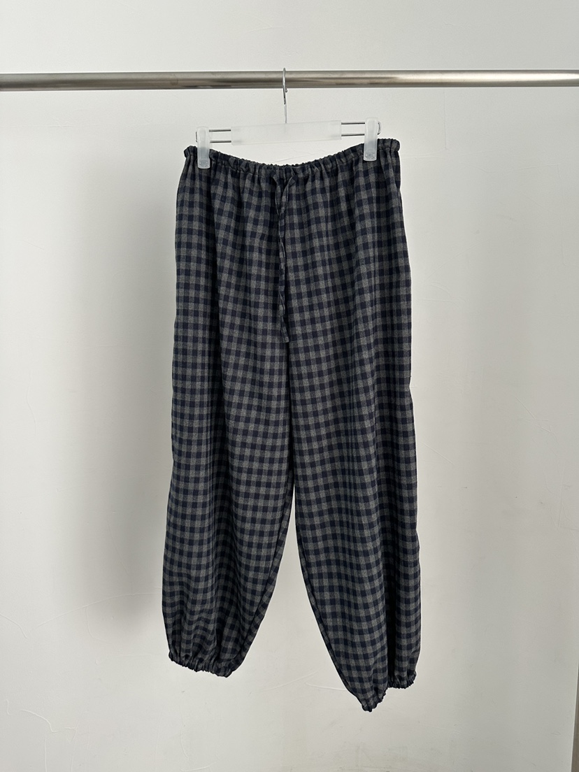 MAINT韓國直郵㊣女士新品熱賣推薦時尚休閑職業休閑褲羊毛格紋MAINT休閑褲圖色2深藍色