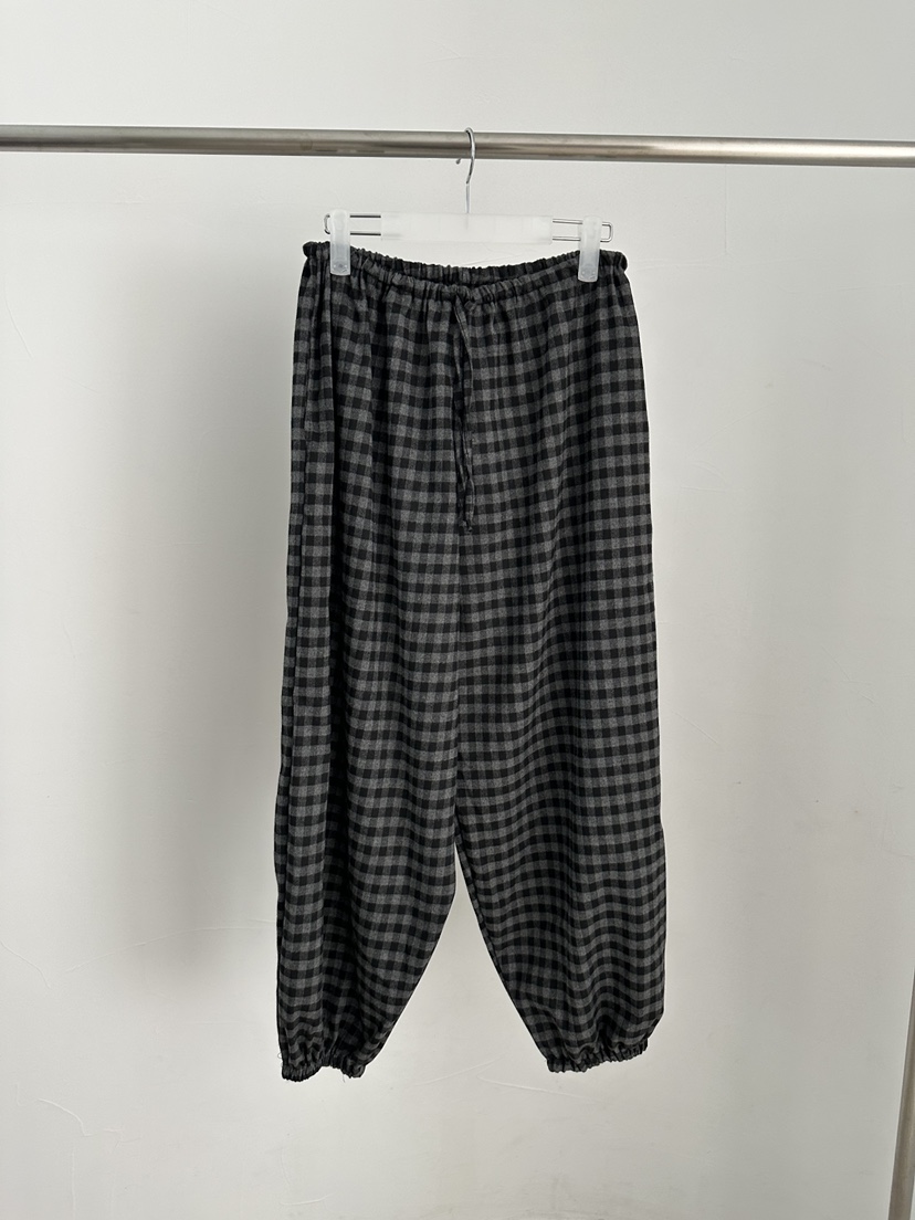 MAINT韓國直郵㊣女士新品熱賣推薦時尚休閑職業休閑褲羊毛格紋MAINT休閑褲圖色3黑色