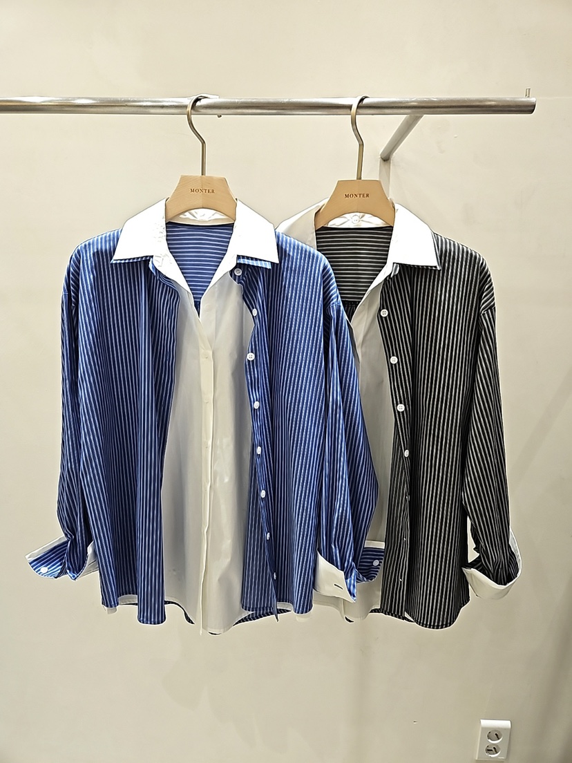 MONTER韓國直郵㊣女裝新品職業推薦25秋冬襯衫蕾絲衫假兩件MONTER襯衫/蕾絲衫