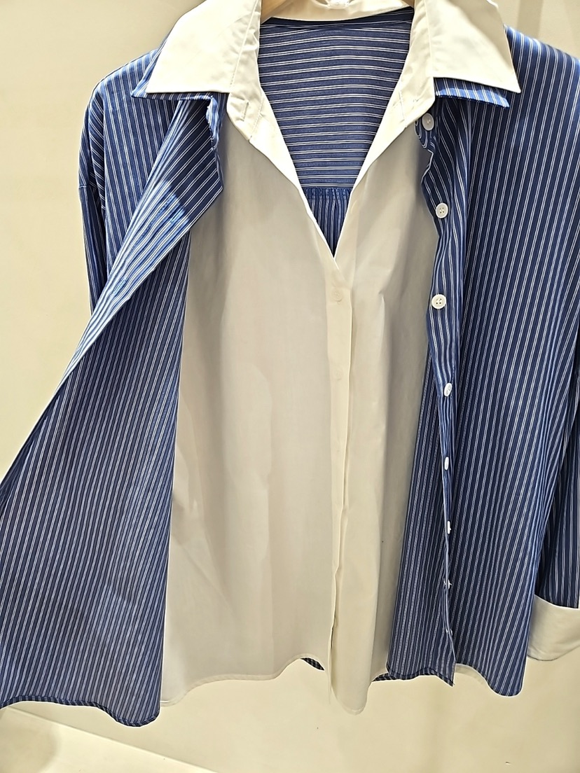 MONTER韓國直郵㊣女裝新品職業推薦25秋冬襯衫蕾絲衫假兩件MONTER襯衫/蕾絲衫