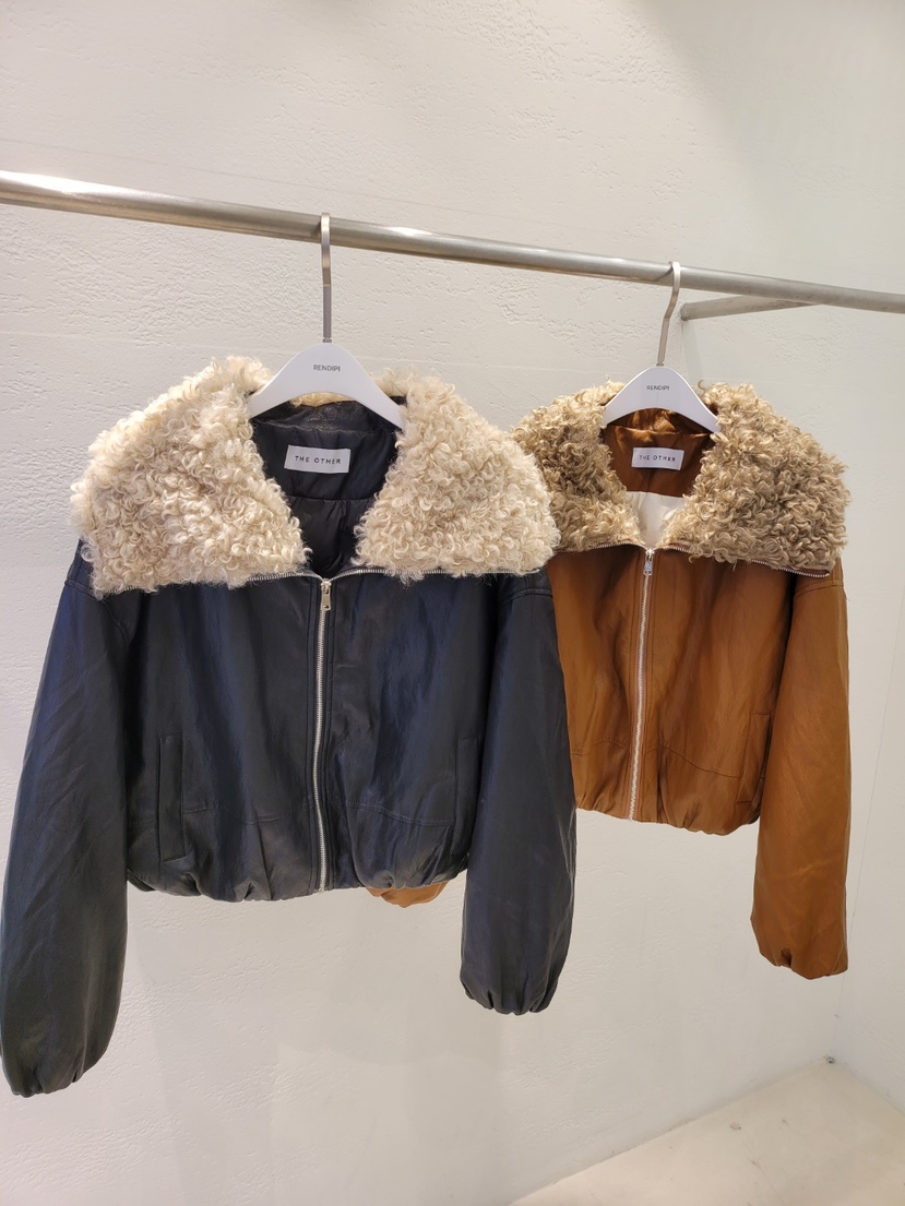 THE OTHER東大門㊣實拍女士新款休閑職業短款羽絨服皮革鴨絨THE OTHER短款羽絨服