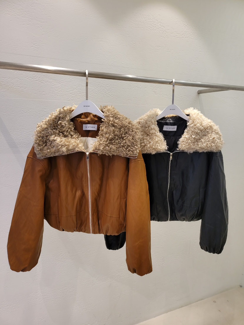 THE OTHER東大門㊣實拍女士新款休閑職業短款羽絨服皮革鴨絨THE OTHER短款羽絨服