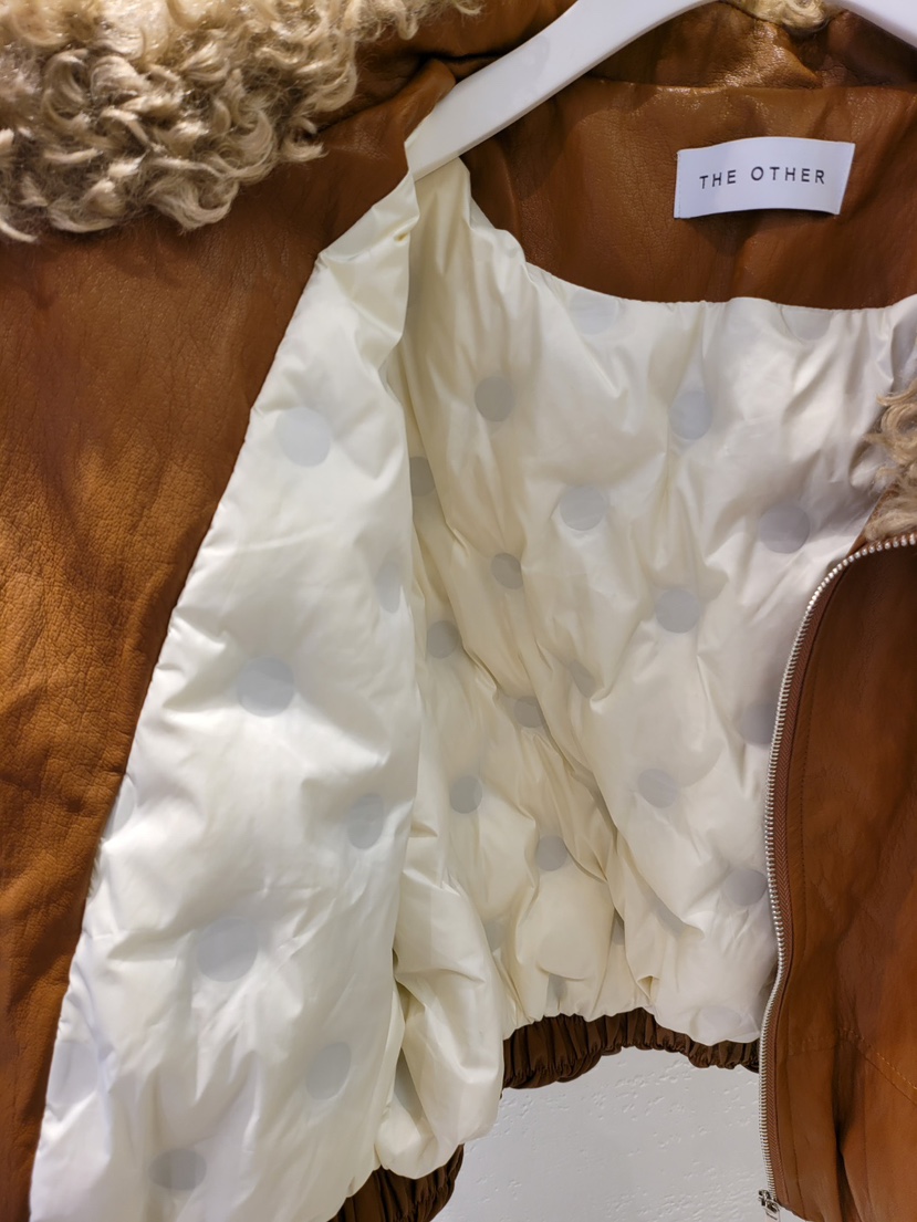 THE OTHER東大門㊣實拍女士新款休閑職業短款羽絨服皮革鴨絨THE OTHER短款羽絨服