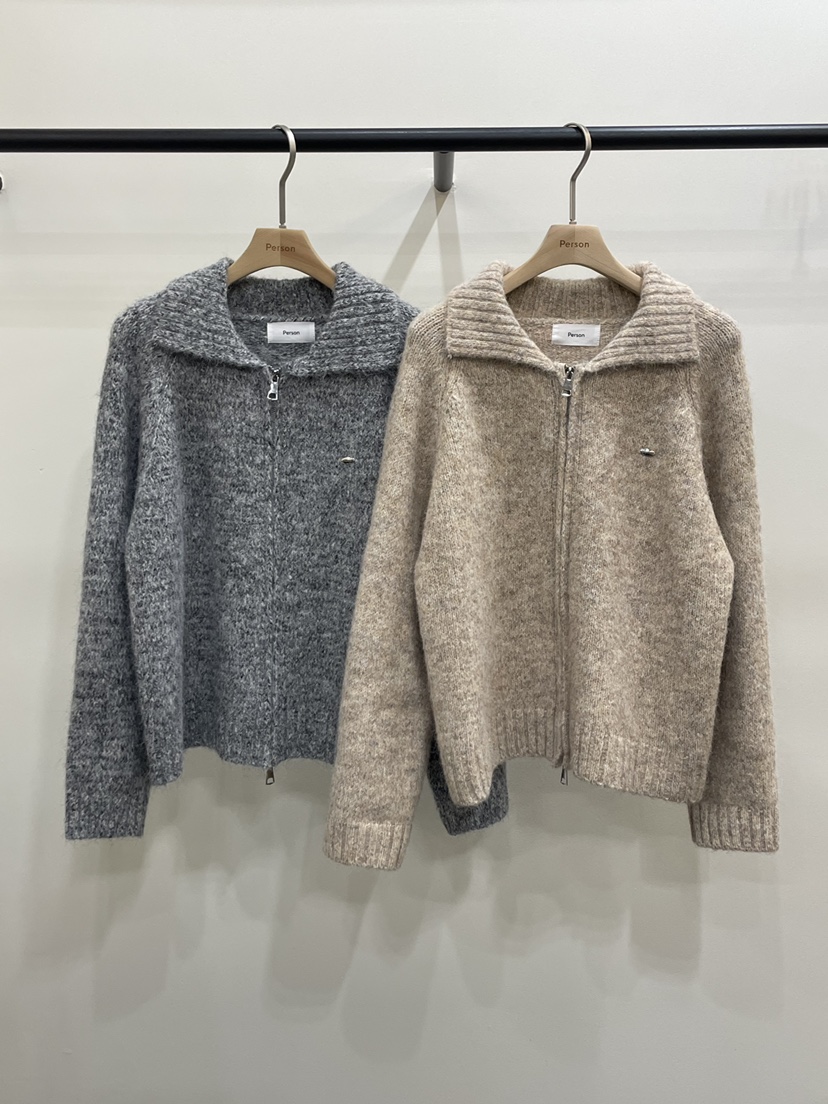 PERSON東大門㊣直郵女士新款熱賣人氣25秋冬時尚針織衫拉鏈PERSON針織衫