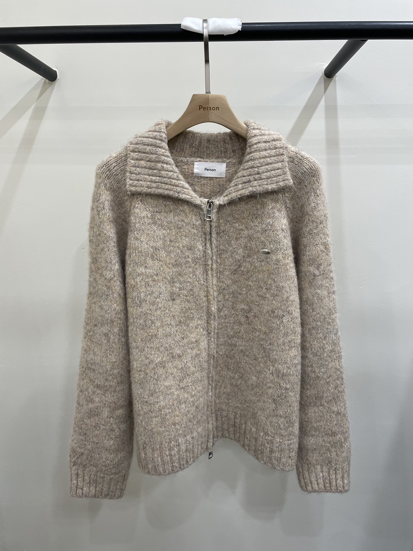 PERSON東大門㊣直郵女士新款熱賣人氣25秋冬時尚針織衫拉鏈PERSON針織衫圖色1