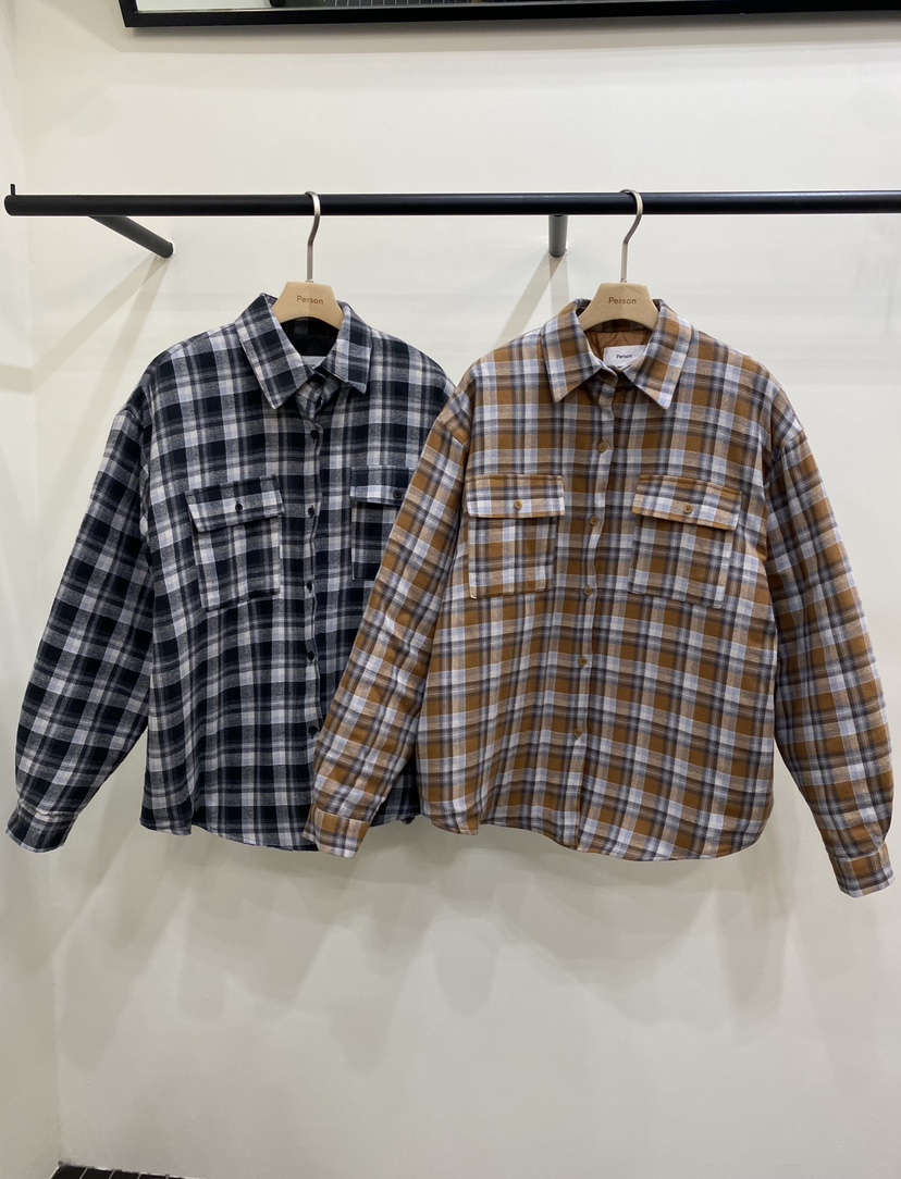 PERSON東大門㊣直郵女裝新品熱賣25秋冬時尚襯衫蕾絲衫格紋PERSON襯衫/蕾絲衫