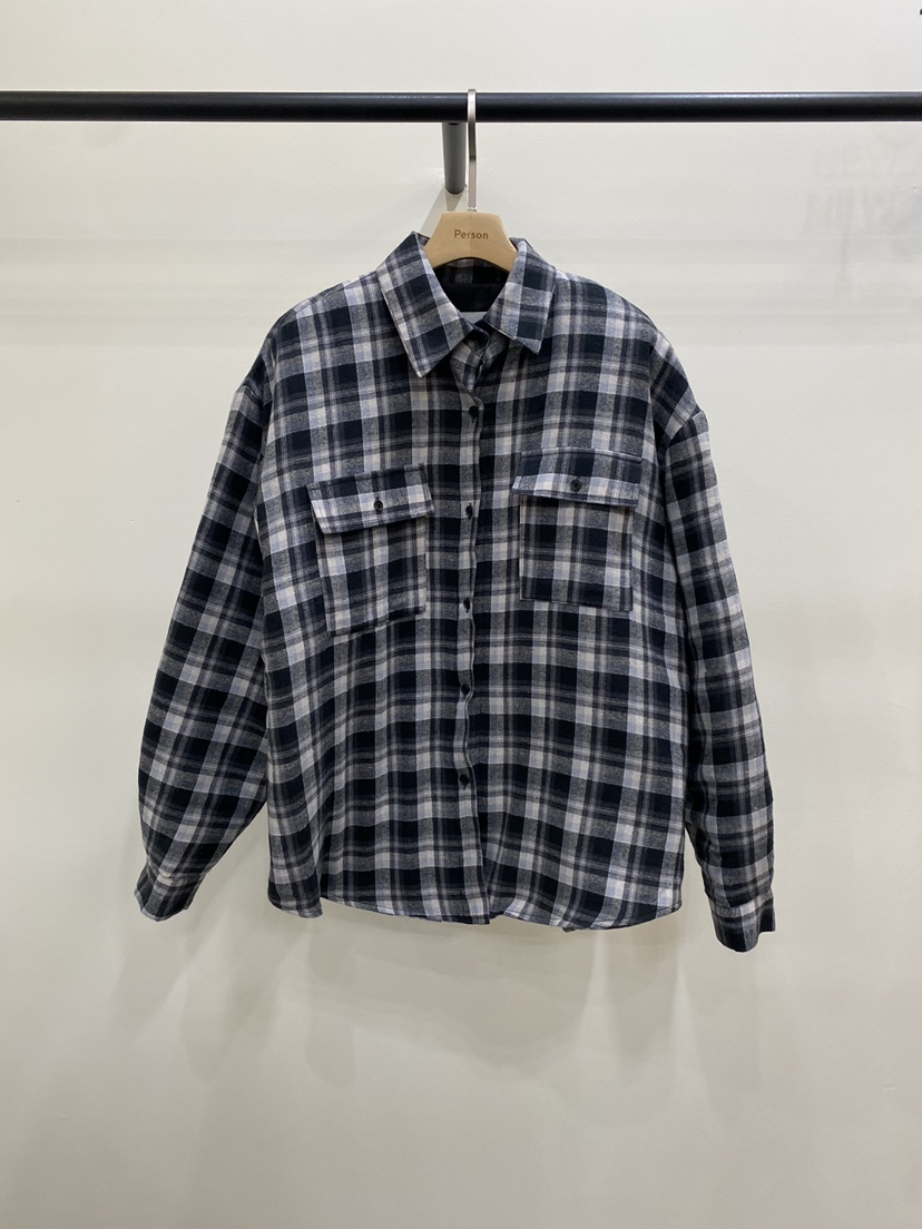 PERSON東大門㊣直郵女裝新品熱賣25秋冬時尚襯衫蕾絲衫格紋PERSON襯衫/蕾絲衫圖色2