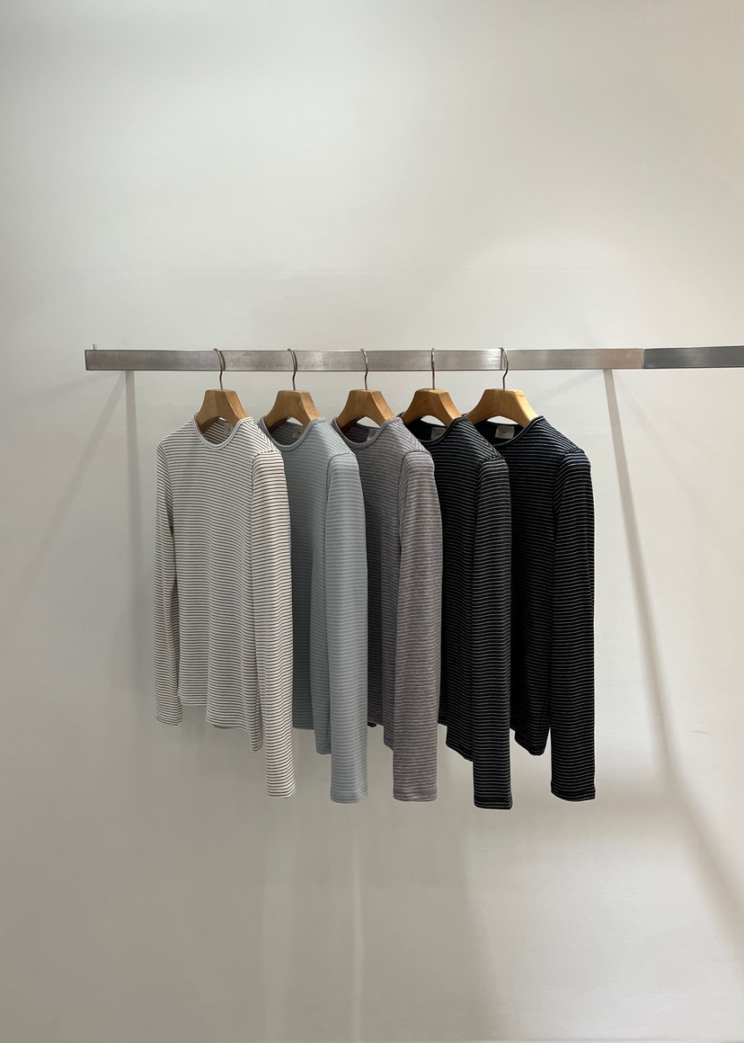 ONESTASTE韓國代購㊣女裝新品職業時尚休閑熱賣長袖T恤條紋TASTE/ONESTASTE長袖T恤