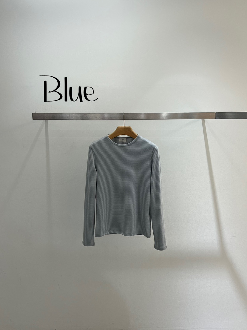 ONESTASTE韓國代購㊣女裝新品職業時尚休閑熱賣長袖T恤條紋TASTE/ONESTASTE長袖T恤圖色2