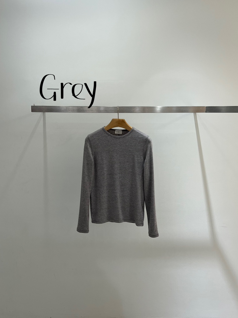 ONESTASTE韓國代購㊣女裝新品職業時尚休閑熱賣長袖T恤條紋TASTE/ONESTASTE長袖T恤圖色3