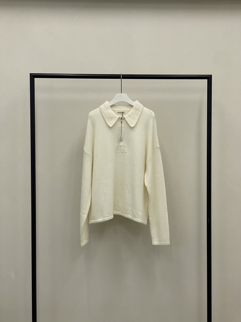 MUCH MORE韓國直郵㊣女裝新款休閑時尚人氣針織衫羊毛拉鏈MUCH MORE針織衫圖色1