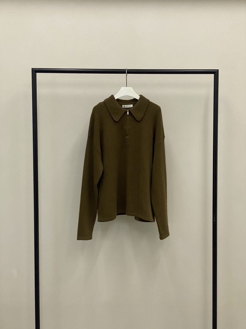 MUCH MORE韓國直郵㊣女裝新款休閑時尚人氣針織衫羊毛拉鏈MUCH MORE針織衫圖色4