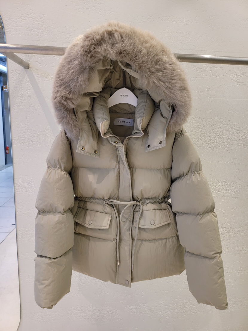 THE OTHER東大門㊣直郵女裝新款25秋冬短款羽絨服毛絨連帽THE OTHER短款羽絨服圖色1