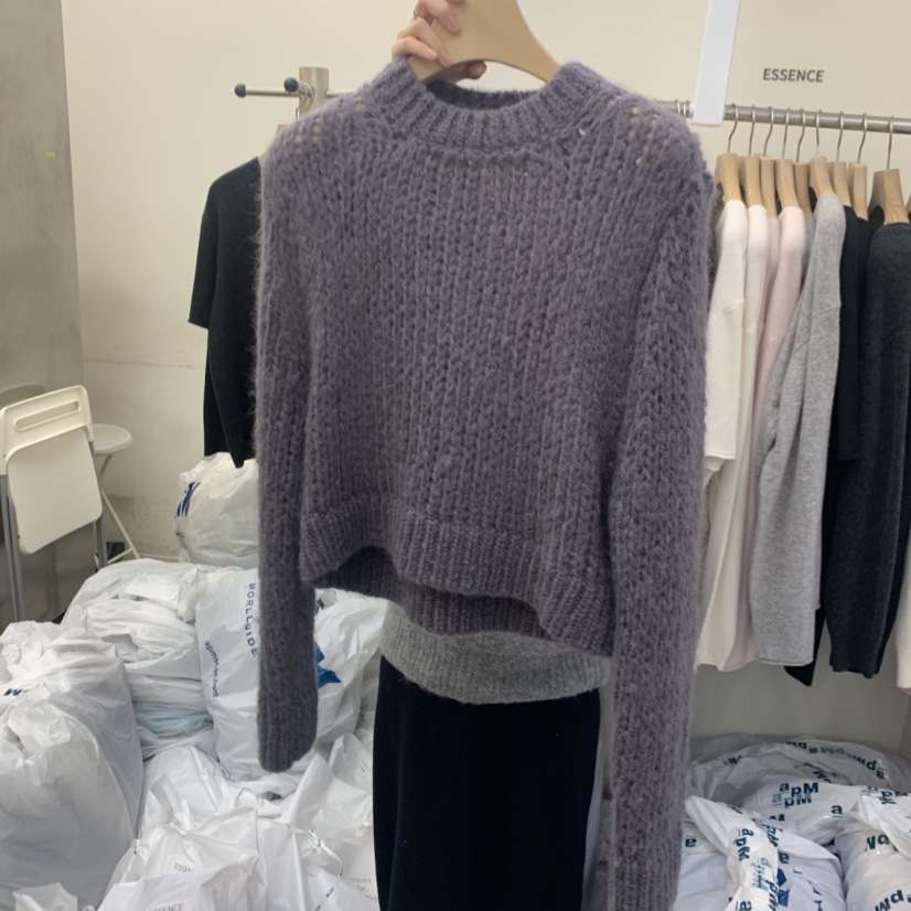 ESSENCE韓國代購㊣女士新款休閑職業熱賣人氣針織衫手工編織ESSENCE針織衫圖色3