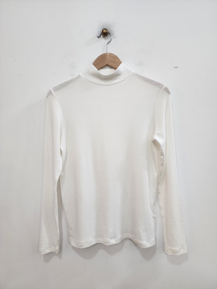 LE MIU東大門㊣代購女士新款職業推薦時尚長袖T恤羊毛高領LE_MIU長袖T恤圖色1純白色