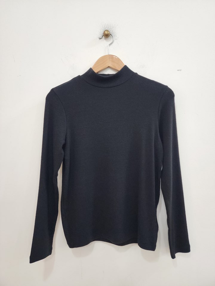 LE MIU東大門㊣代購女士新款職業推薦時尚長袖T恤羊毛高領LE_MIU長袖T恤圖色17黑色