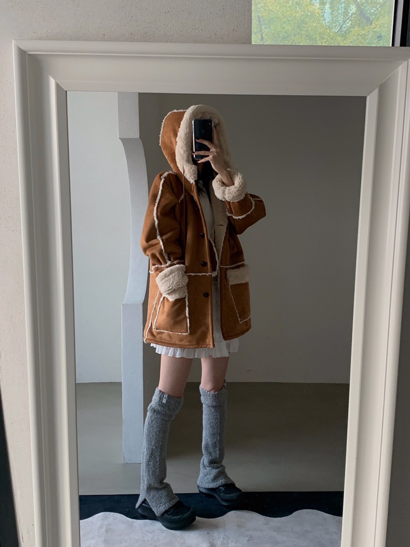 VERANDA東大門㊣實拍女士新款人氣熱賣休閑25秋冬時尚短款大衣VERANDA短款大衣