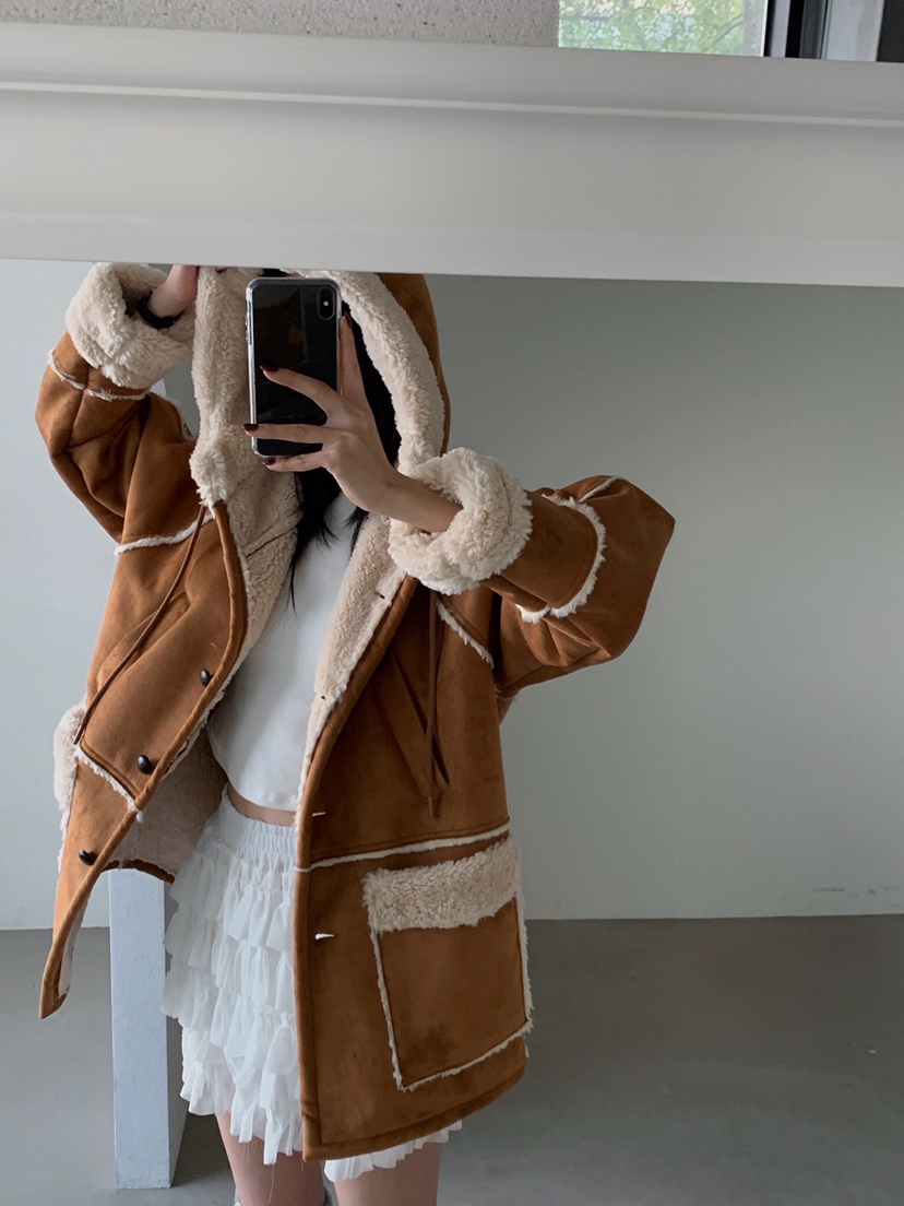 VERANDA東大門㊣實拍女士新款人氣熱賣休閑25秋冬時尚短款大衣VERANDA短款大衣