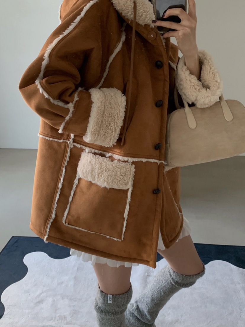 VERANDA東大門㊣實拍女士新款人氣熱賣休閑25秋冬時尚短款大衣VERANDA短款大衣