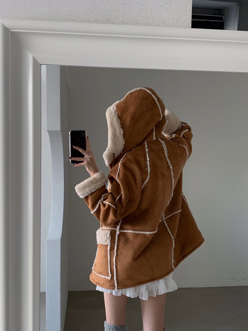 VERANDA東大門㊣實拍女士新款人氣熱賣休閑25秋冬時尚短款大衣VERANDA短款大衣