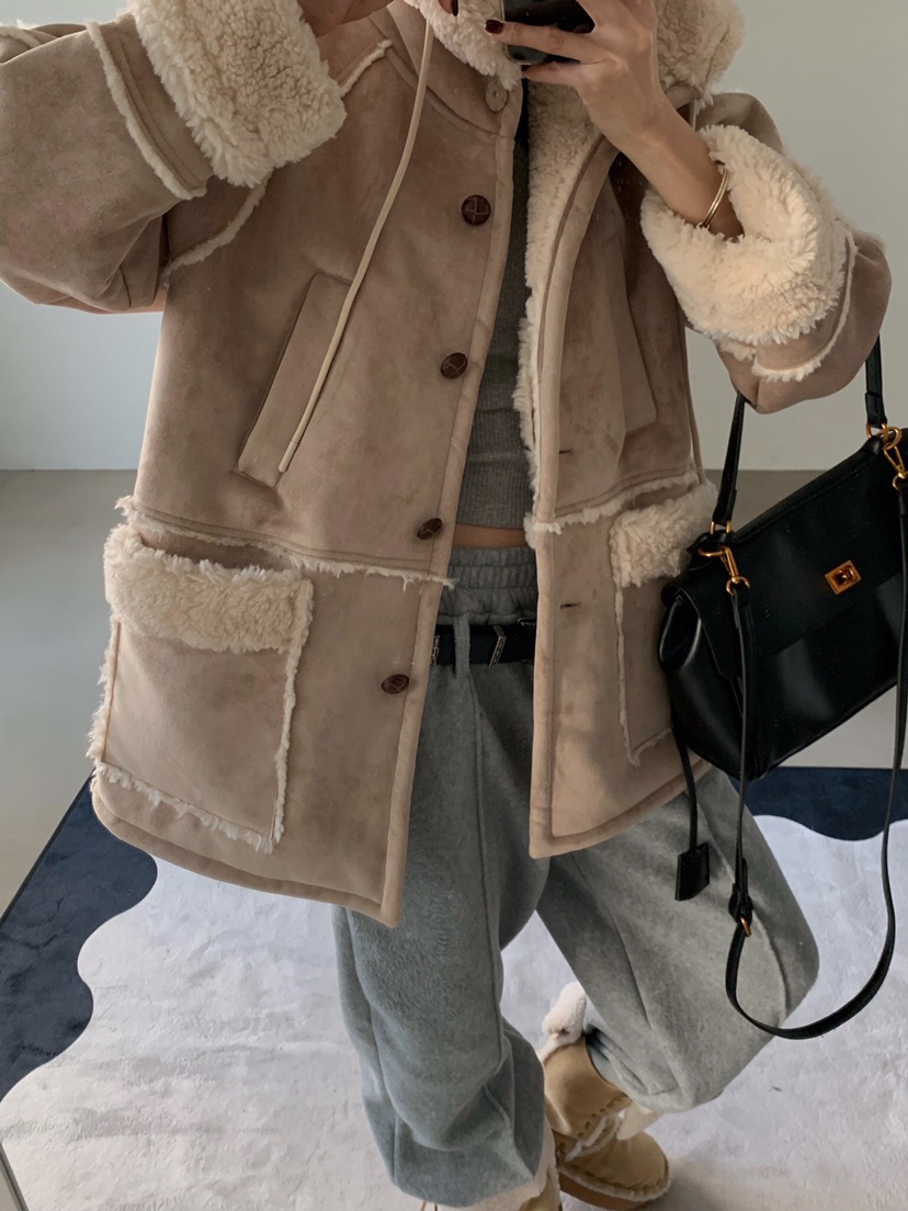 VERANDA東大門㊣實拍女士新款人氣熱賣休閑25秋冬時尚短款大衣VERANDA短款大衣