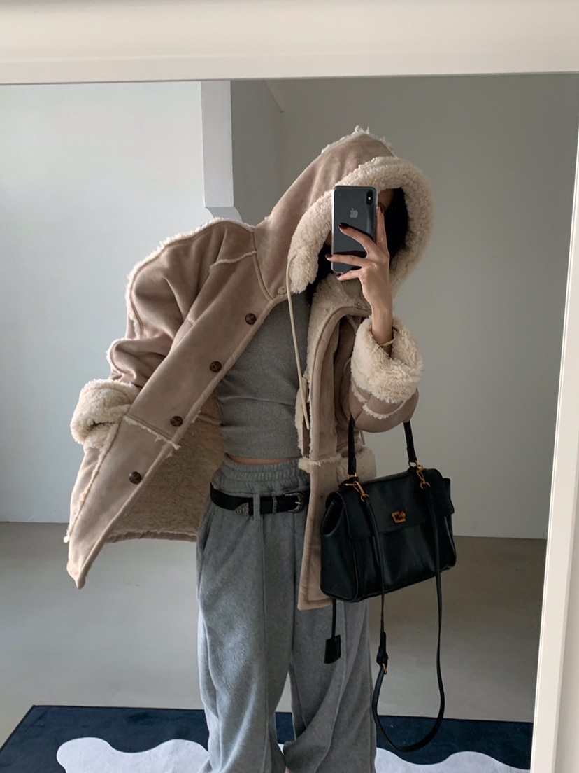 VERANDA東大門㊣實拍女士新款人氣熱賣休閑25秋冬時尚短款大衣VERANDA短款大衣