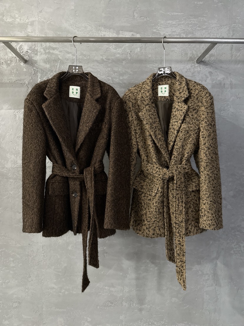 COME OPEN東大門㊣實拍女裝新款人氣25秋冬短款大衣含腰帶COMP-(COME OPEN)短款大衣