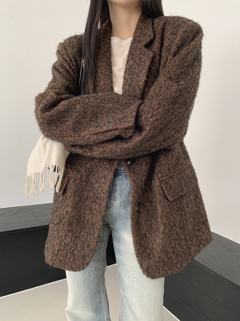 COME OPEN東大門㊣實拍女裝新款人氣25秋冬短款大衣含腰帶COMP-(COME OPEN)短款大衣