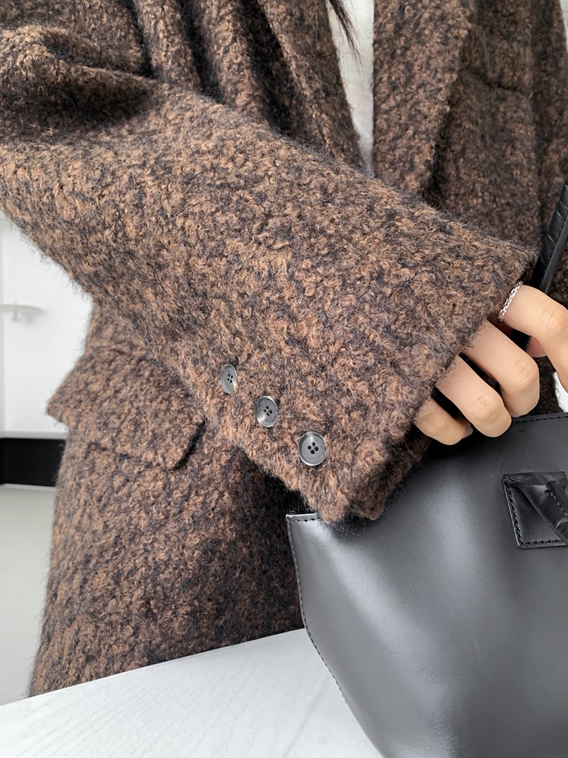 COME OPEN東大門㊣實拍女裝新款人氣25秋冬短款大衣含腰帶COMP-(COME OPEN)短款大衣