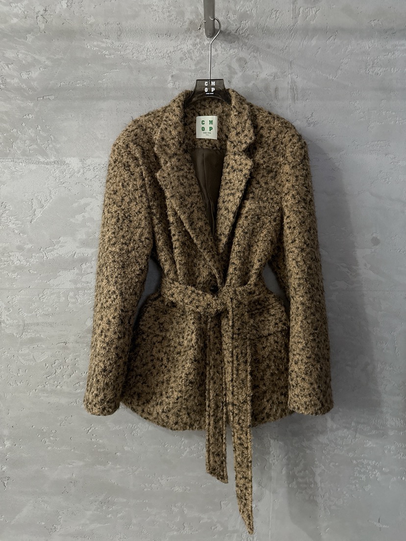 COME OPEN東大門㊣實拍女裝新款人氣25秋冬短款大衣含腰帶COMP-(COME OPEN)短款大衣圖色1