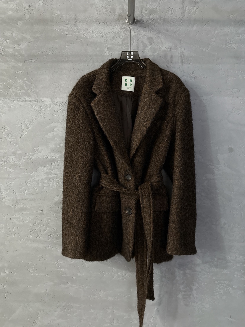 COME OPEN東大門㊣實拍女裝新款人氣25秋冬短款大衣含腰帶COMP-(COME OPEN)短款大衣圖色2