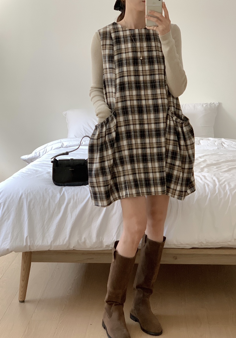 RE:FRESH-L東大門㊣實拍女裝新品熱賣25秋冬休閑真品連衣裙RE:FRESH連衣裙