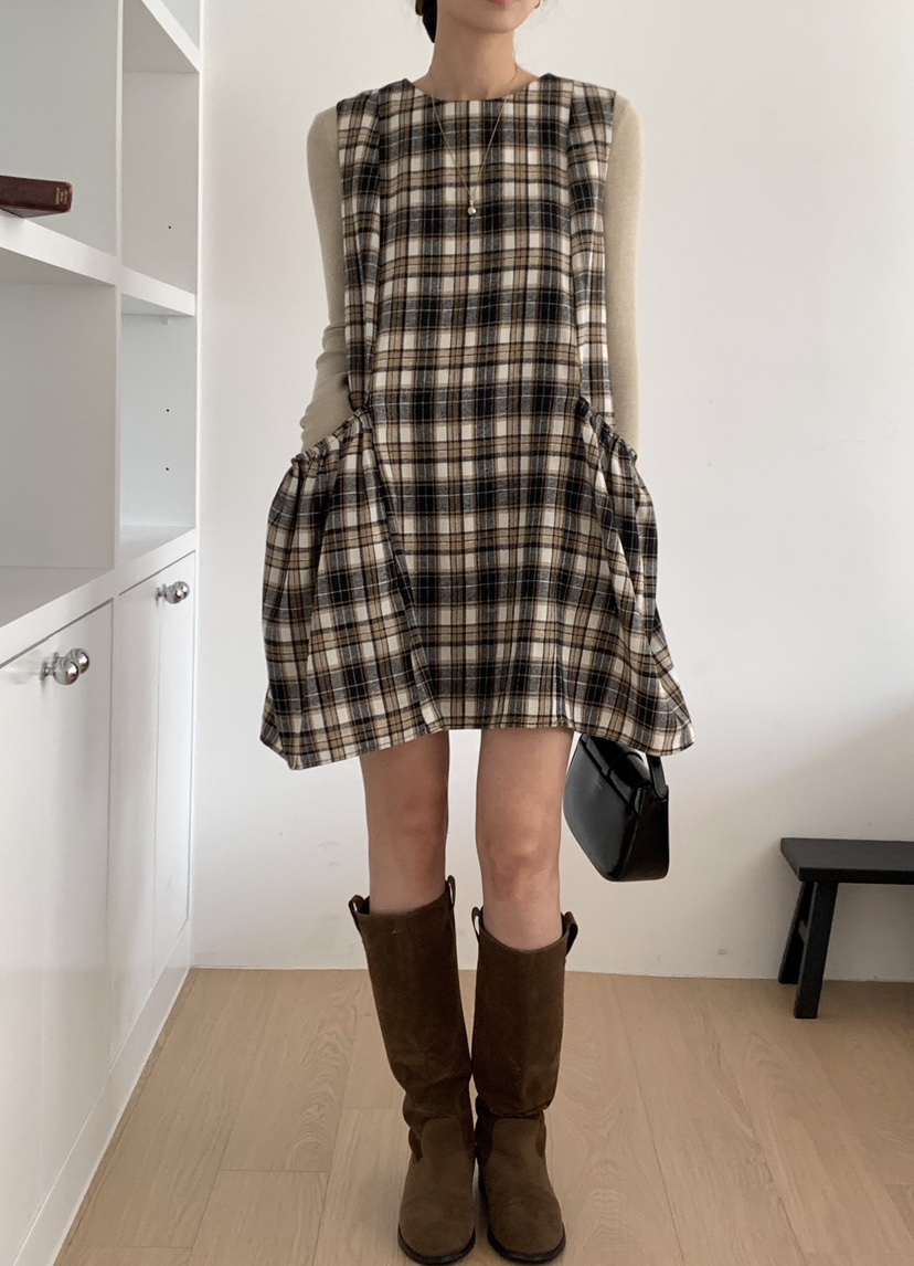 RE:FRESH-L東大門㊣實拍女裝新品熱賣25秋冬休閑真品連衣裙RE:FRESH連衣裙