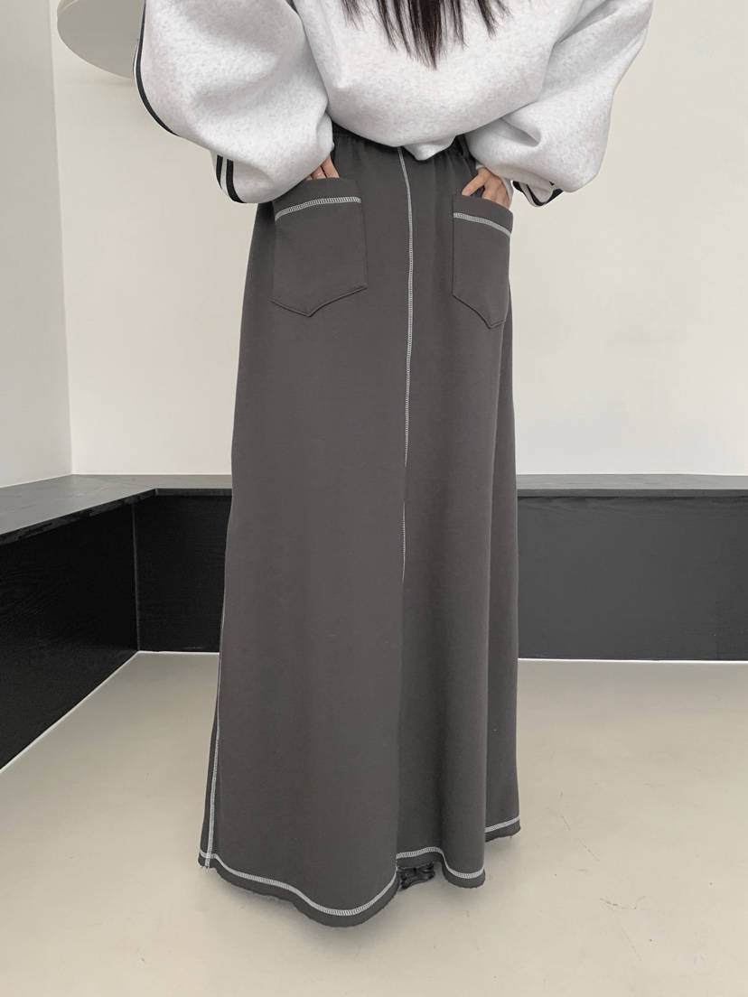 COME OPEN韓國代購㊣女裝新品人氣時尚真品職業25秋冬長裙加絨COMP-(COME OPEN)長裙