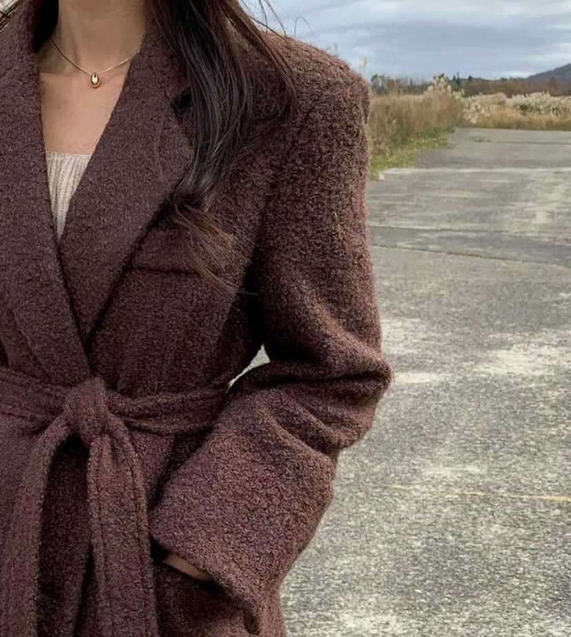 COME OPEN東大門㊣代購女裝新品人氣休閑推薦熱賣夾克含腰帶COMP-(COME OPEN)夾克